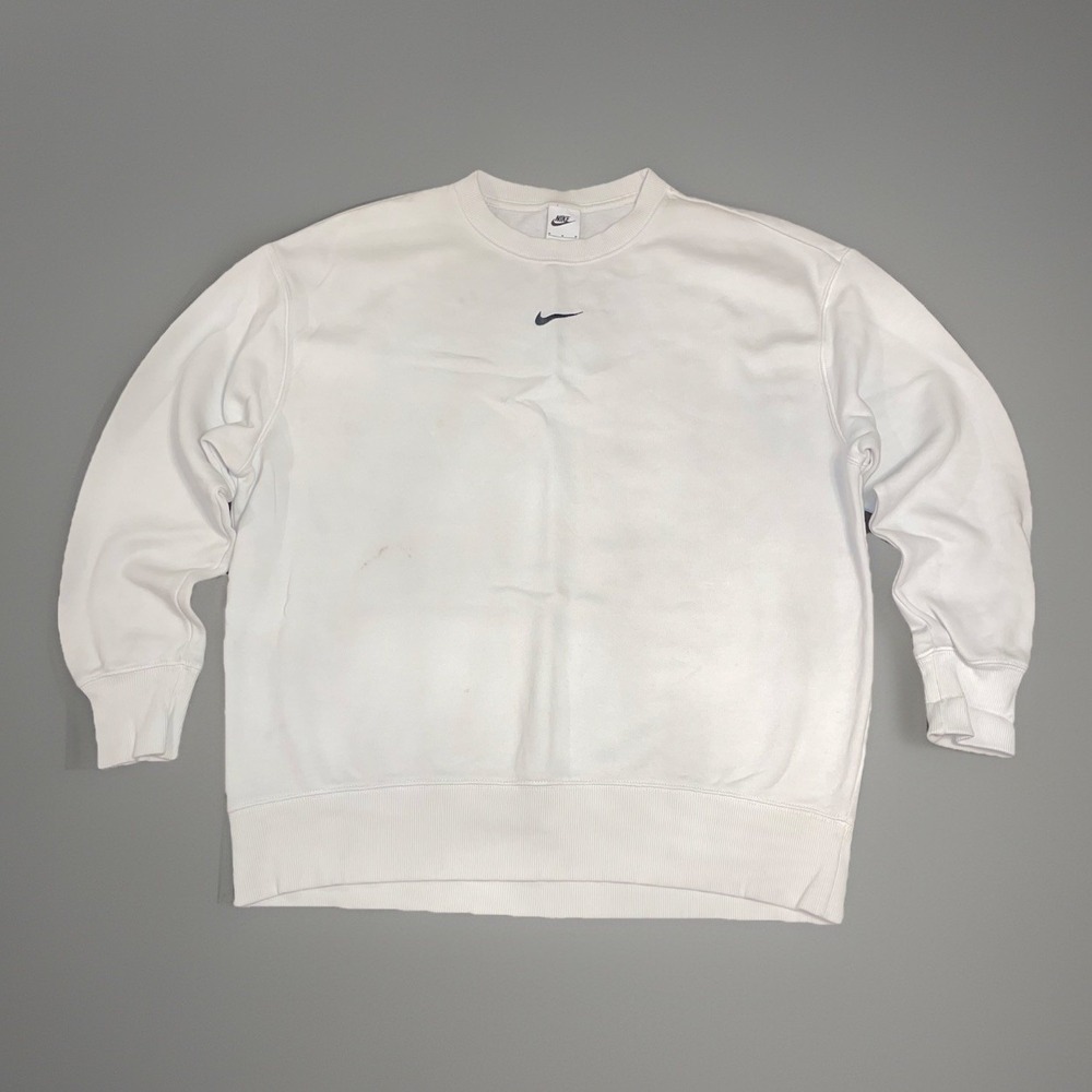Nike Sportswear Fleece White Center Swoosh Logo Sweatshirt - Mens Size Medium
